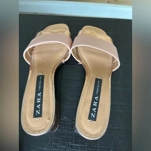 ZARA BLOCK HEEL sandal Two toned SZ 38 - Picture 2 of 7